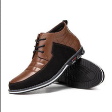 Lade das Bild in den Galerie-Viewer, Herren runde Zehen schnüren Business Casual Leder Stiefeletten
