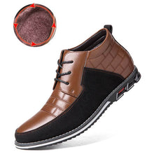 Lade das Bild in den Galerie-Viewer, Herren runde Zehen schnüren Business Casual Leder Stiefeletten
