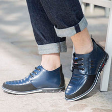 Lade das Bild in den Galerie-Viewer, Herren Mikrofaser Leder Niet Schnür Business Casual Stiefeletten (Schmale Schuhbreite, größere Größe empfohlen.)
