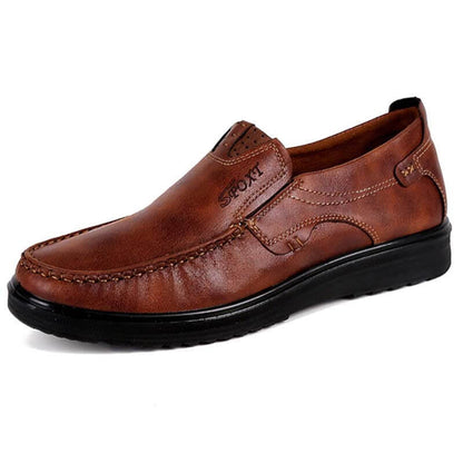 Herren Retro Farbe Leder Large Size Soft Sole Freizeitschuhe