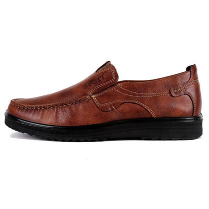 Herren Retro Farbe Leder Large Size Soft Sole Freizeitschuhe
