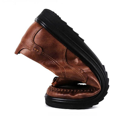Herren Retro Farbe Leder Large Size Soft Sole Freizeitschuhe
