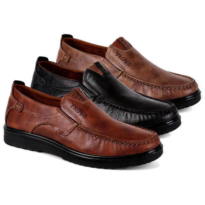 Herren Retro Farbe Leder Large Size Soft Sole Freizeitschuhe