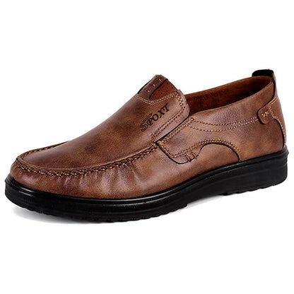 Herren Retro Farbe Leder Large Size Soft Sole Freizeitschuhe