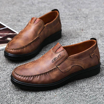 Herren Retro Farbe Leder Large Size Soft Sole Freizeitschuhe
