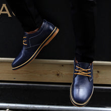 Cargar imagen en el visor de la galería, Marca para hombres casuales de cuero real de cuero oxford zapatos de ropa mocasines de moda
