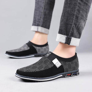 Herren Wildleder Spleißen Metallschnalle Slip On Soft Sole Business Freizeitschuhe