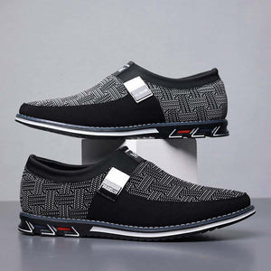 Herren Wildleder Spleißen Metallschnalle Slip On Soft Sole Business Freizeitschuhe
