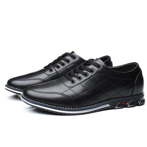 Lace de cuero a cuadros para hombres: zapatos de negocios informales