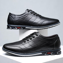 Cargar imagen en el visor de la galería, Lace de cuero a cuadros para hombres: zapatos de negocios informales
