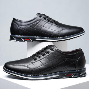 Lace de cuero a cuadros para hombres: zapatos de negocios informales