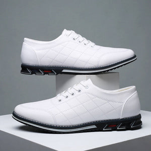 Lace de cuero a cuadros para hombres: zapatos de negocios informales