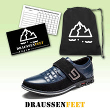 Lade das Bild in den Galerie-Viewer, Herren Metall Dekor Echtes Leder Spleißen Rutschfeste Klettverschluss Business Freizeitschuhe
