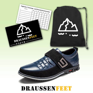 Herren Metall Dekor Echtes Leder Spleißen Rutschfeste Klettverschluss Business Freizeitschuhe