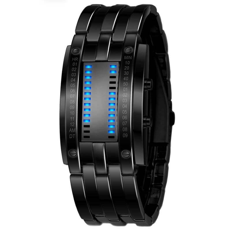 Mode Männer Uhr Wasserdichte leuchtende Datumsanzeige Kreative LED Vollstahl Digitaluhr