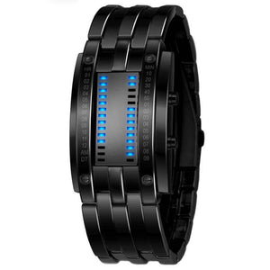 Mode Männer Uhr Wasserdichte leuchtende Datumsanzeige Kreative LED Vollstahl Digitaluhr