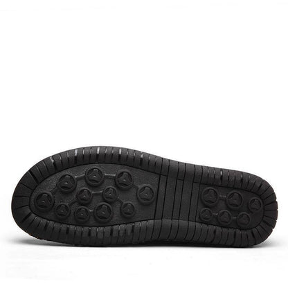 Herren Hand Nähen Reißverschluss Slip-Ons Lederschuhe