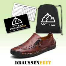 Lade das Bild in den Galerie-Viewer, Herren Hand Nähen Reißverschluss Slip-Ons Lederschuhe
