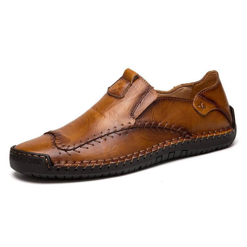 Herren Handnähte, rutschfest, große, weiche Sohle, Freizeitschuhe aus Leder