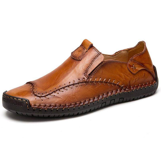 Herren Handnähte, rutschfest, große, weiche Sohle, Freizeitschuhe aus Leder