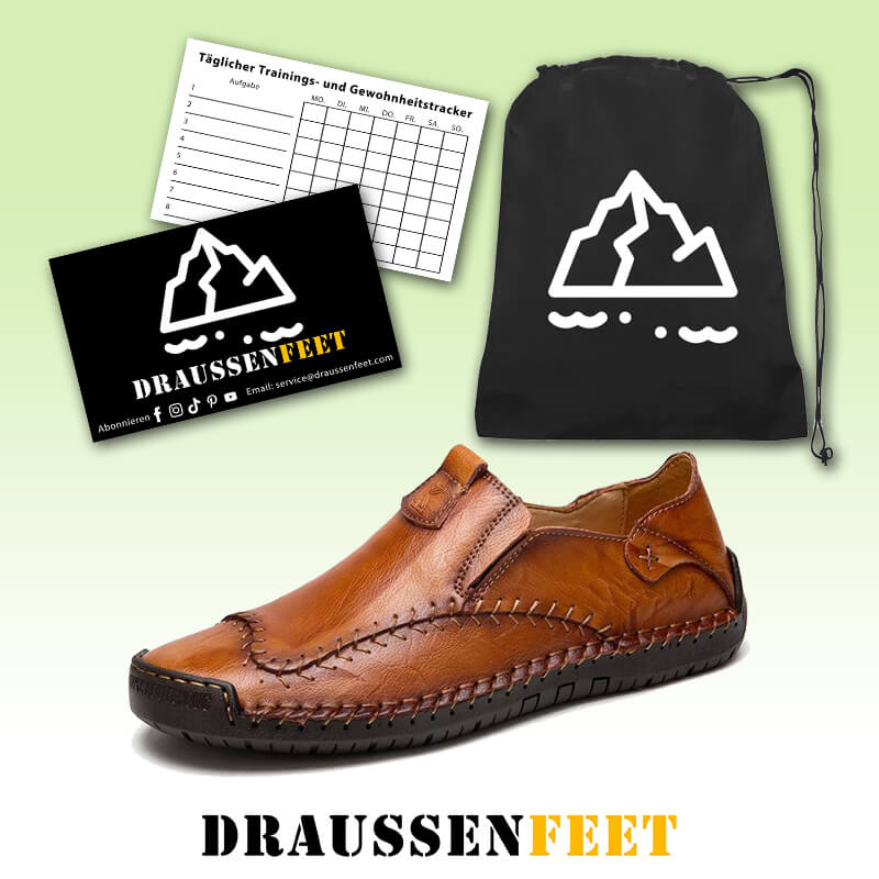 Herren Handnähte, rutschfest, große, weiche Sohle, Freizeitschuhe aus Leder