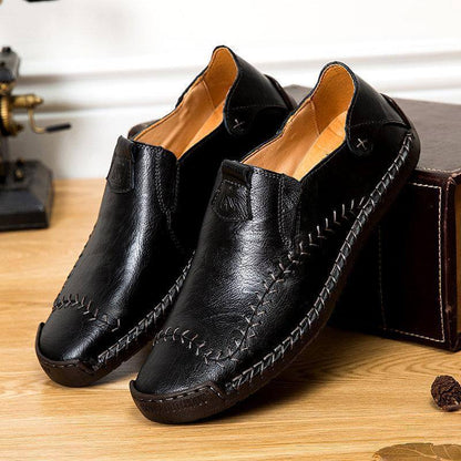 Herren Handnähte, rutschfest, große, weiche Sohle, Freizeitschuhe aus Leder