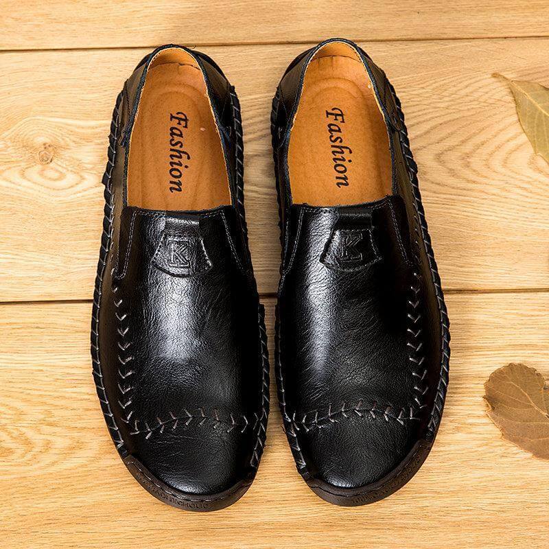 Herren Handnähte, rutschfest, große, weiche Sohle, Freizeitschuhe aus Leder