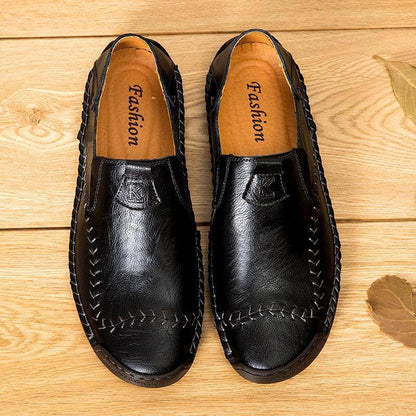 Herren Handnähte, rutschfest, große, weiche Sohle, Freizeitschuhe aus Leder