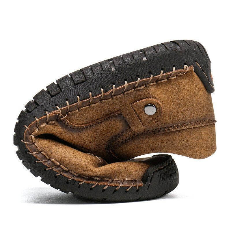 Herren Mikrofaser Leder Handnaht Komfort Weiche Freizeitschuhe