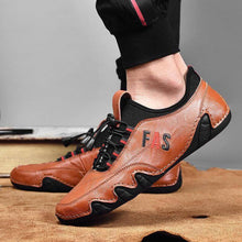 Load image into Gallery viewer, Men&#39;s leather splicids non -slip elastic pointed soft sole casual driving shoes
