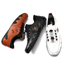 Load image into Gallery viewer, Men&#39;s leather splicids non -slip elastic pointed soft sole casual driving shoes
