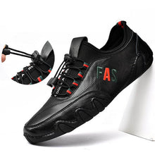 Load image into Gallery viewer, Men&#39;s leather splicids non -slip elastic pointed soft sole casual driving shoes
