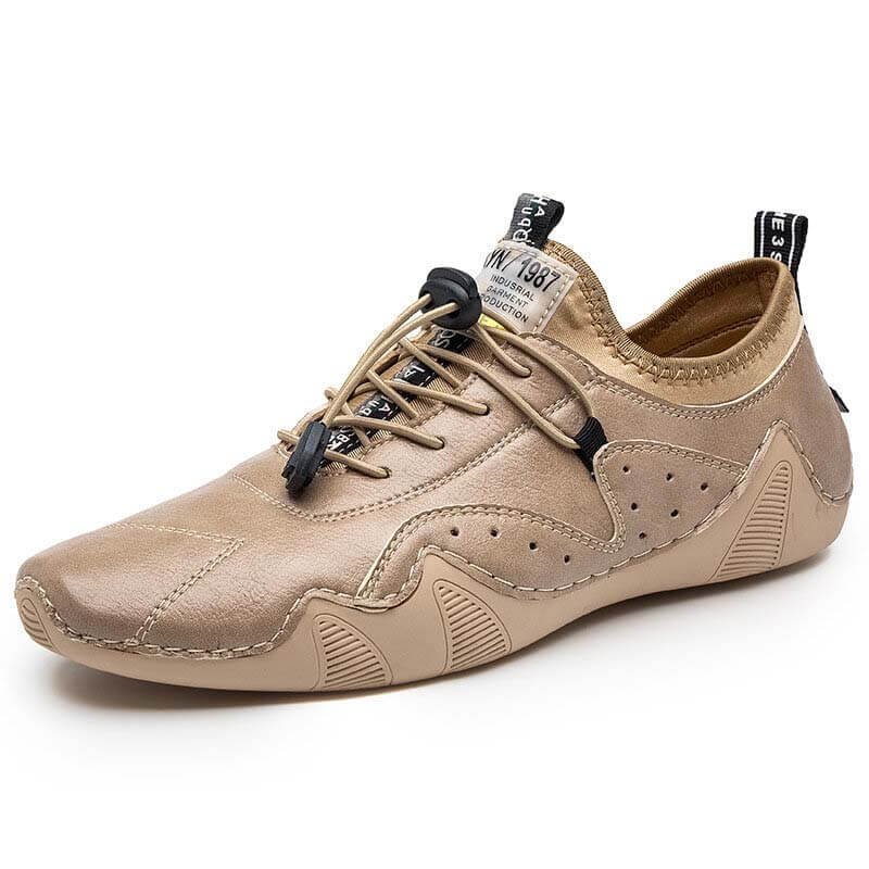 Men hand sew microras leather breathable slipproof soft, casual handmade handle