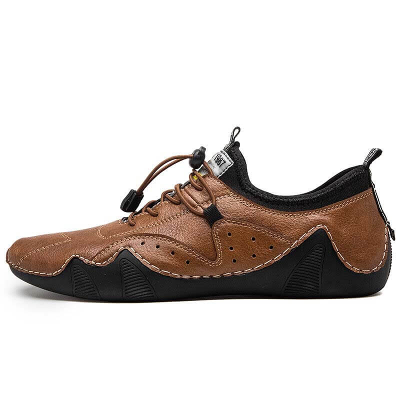 Men hand sew microras leather breathable slipproof soft, casual handmade handle