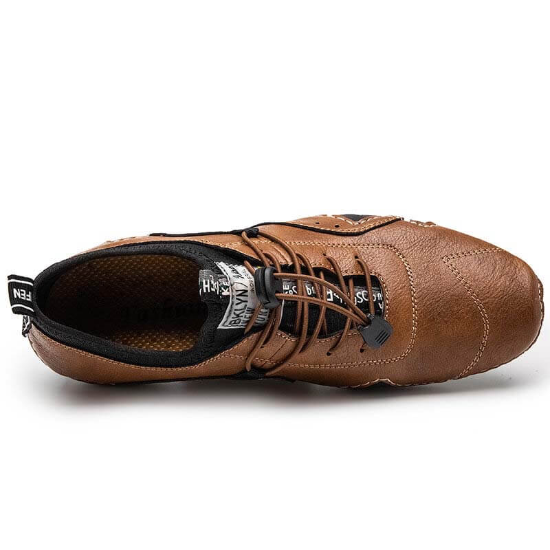 Men hand sew microras leather breathable slipproof soft, casual handmade handle