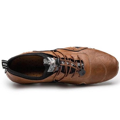 Men hand sew microras leather breathable slipproof soft, casual handmade handle