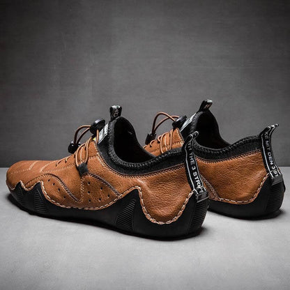 Men hand sew microras leather breathable slipproof soft, casual handmade handle