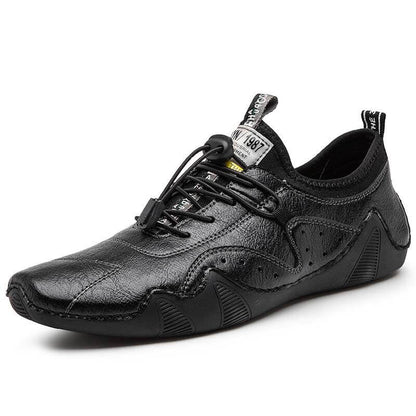 Men hand sew microras leather breathable slipproof soft, casual handmade handle