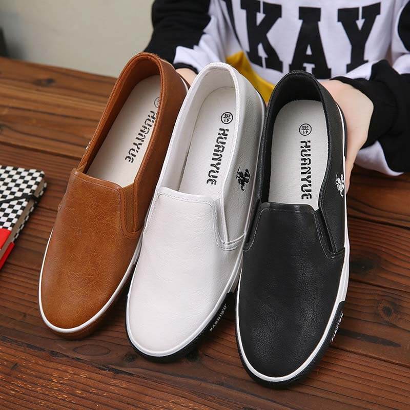Freizeitschuhe Herren Bequeme PU-Leder Herren Slipper Handmade Design Flats Sneakers Herren Slip on Lazy Herrenschuhe