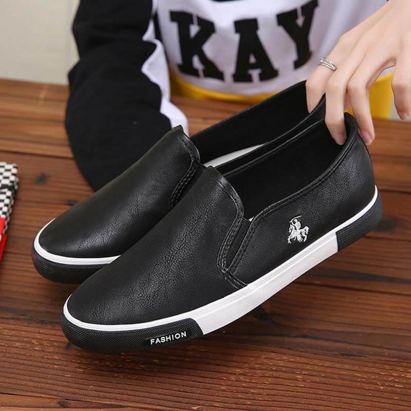 Freizeitschuhe Herren Bequeme PU-Leder Herren Slipper Handmade Design Flats Sneakers Herren Slip on Lazy Herrenschuhe