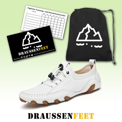 Herren handgefertigte Ledererbsenschuhe Lässige Fahrschuhe mit weichen Sohlen