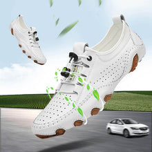 Lade das Bild in den Galerie-Viewer, Herren handgefertigte Leder atmungsaktive lässige Soft-Soled Fahrschuhe Sneaker
