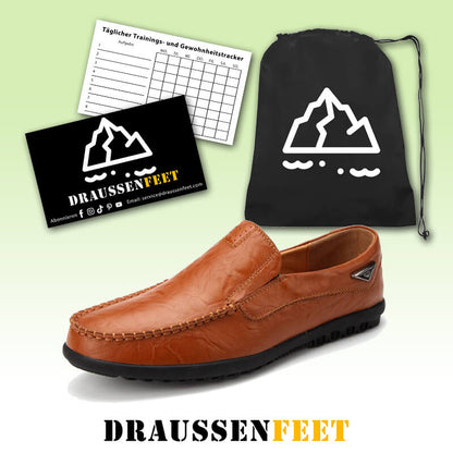 Herren Echtes Leder Männer Casual Mokassins Atmungs Slip auf Driving Schuhe Loafer
