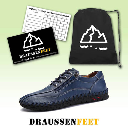 Herren Männer Große Männer Hand Nähen Seite Reißverschluss Lässige Lederschuhe