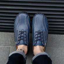 Lade das Bild in den Galerie-Viewer, Herren Männer Große Männer Hand Nähen Seite Reißverschluss Lässige Lederschuhe
