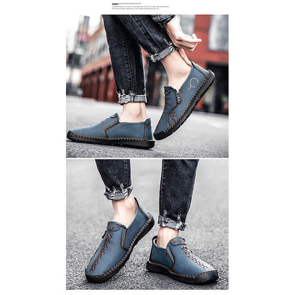 Männer lässig seitlicher Reißverschluss Hart tragen bequeme Handnähschuhe