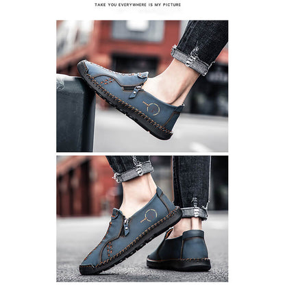 Männer lässig seitlicher Reißverschluss Hart tragen bequeme Handnähschuhe