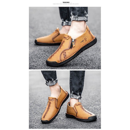 Männer lässig seitlicher Reißverschluss Hart tragen bequeme Handnähschuhe