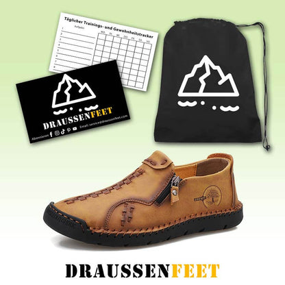Männer lässig seitlicher Reißverschluss Hart tragen bequeme Handnähschuhe