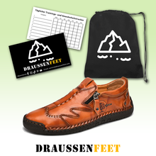 Lade das Bild in den Galerie-Viewer, draussenfeet handgefertigte lederschuhe 31345 rotbraun
